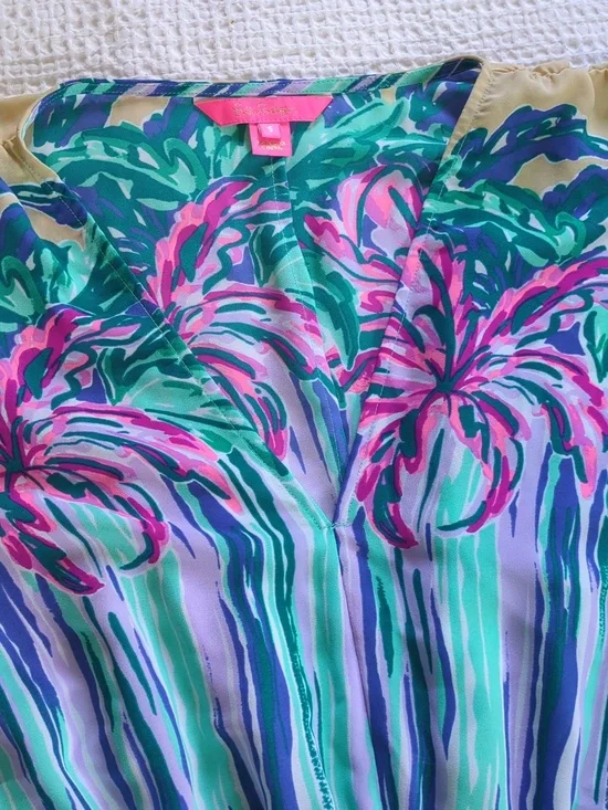Lilly Pulitzer Alisha Midi Dress Shake Your Palm Palms 🌴 SIze S - Picture 6 of 8